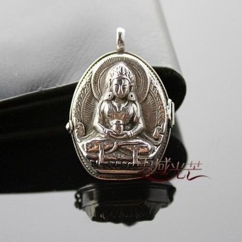 Handmade Tibetan Buddha Gau Box Pendant- Amitabha