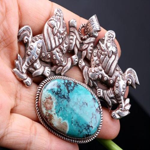 Old Silver Totem Pendant Tibetan Handmade Pendant