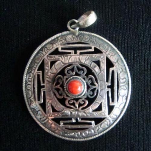 Tibetan Dorje Pendant Handmade Tibetan Stirling Pendant