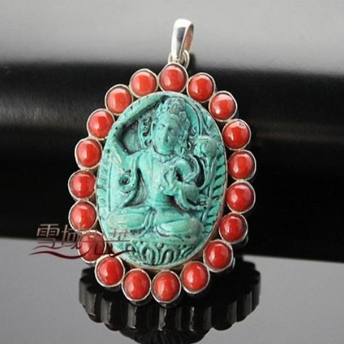 Tibetan Gau Pendant Buddhist Prayer Box Ghau Pendant - Manjusri
