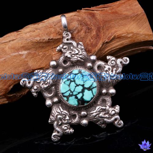 Tibetan Handmade Sterling Silver Dragon Pendant