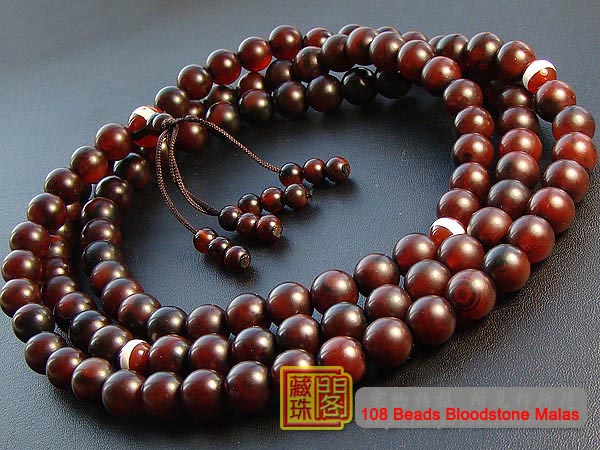 10MM Bloodstone 108 Beads Prayer Malas