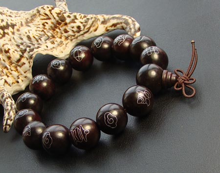 Consecration Tibetan Handmade 15MM Rosesandalwood Wrist Malas