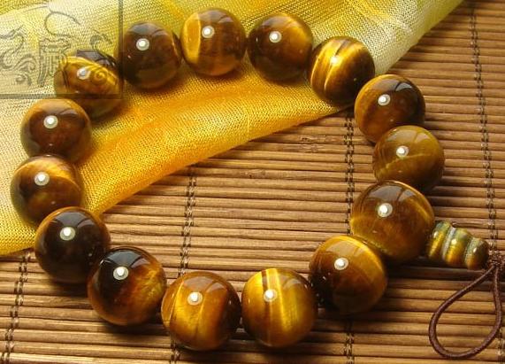 Genuine Tiger Eye Tibetan Wrist Malas Buddhist Prayer Beads Bracelet