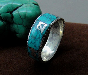 Handmade Silver OM Mantra Tibetan Ring