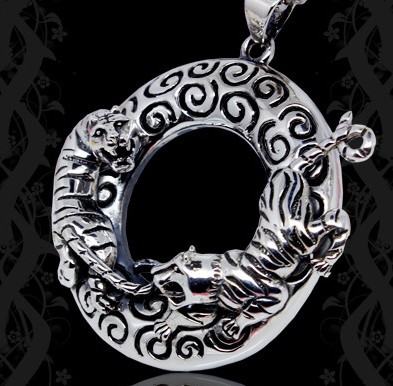 Handmade Sterling Silver Pendant - Tiger Pendant