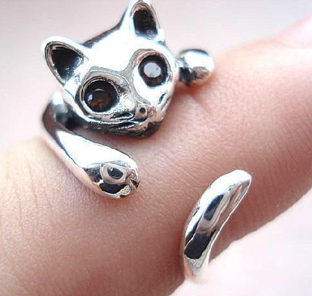 Handmade Sterling Silver Ring- Cat