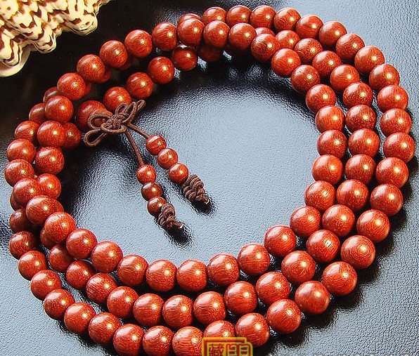 Handmade Tibetan 8MM Genuine Redsandalwood 108 Beads Mala