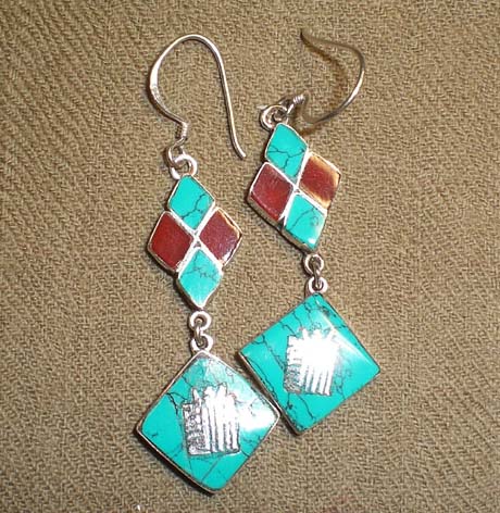 Tibetan Handmade Ancient Symbol Earrings