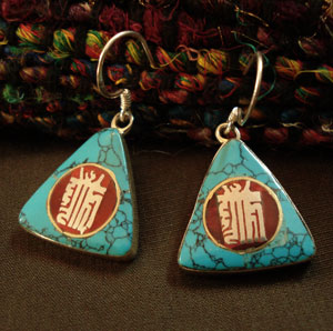 Nepalese Handmade Ancient Symbol Earrings