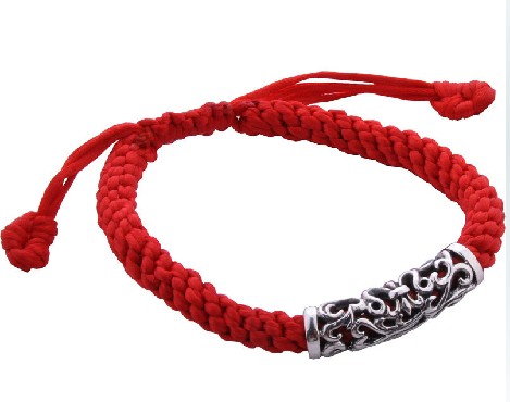 Handmade Tibetan Braided Lucky Bracelet Sterling Silver Bracelet