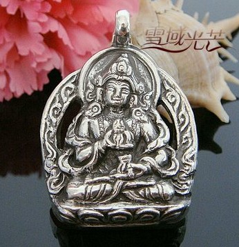 Handmade Tibetan Buddha Amulet Pendant - Vajrasattva duo