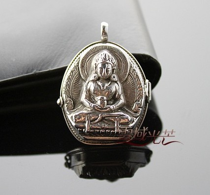 Handmade Tibetan Buddha Gau Box Pendant- Amitabha