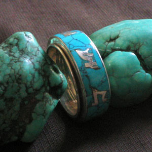 Handmade Tibetan Jewelry OM Mantra Spinning Rings