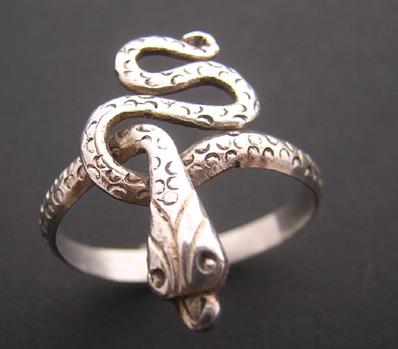 Handmade Tibetan Jewelry Stirling Silver Nepalese Snake Ring