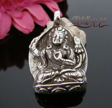 Handmade Tibetan Manjusri Buddha Statue Pendant