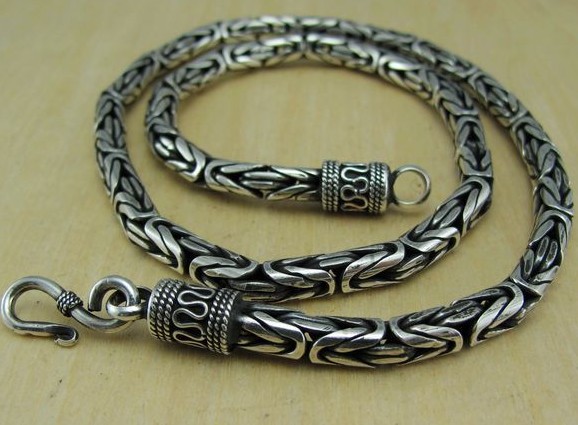 Handmade Tibetan Necklace Sterling Silver Longevity Necklace