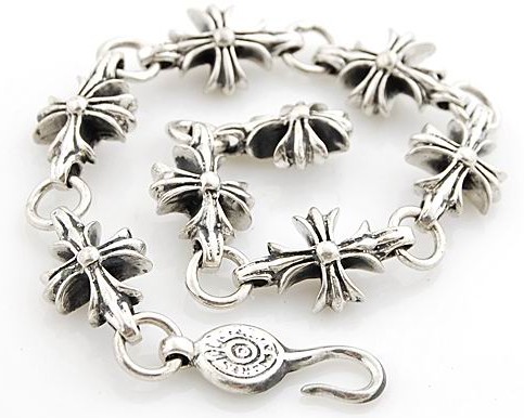 Handmade Tibetan Sterling Cross Chain Bracelet