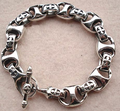 Handmade Tibetan Sterling Silver Bracelet - Cross