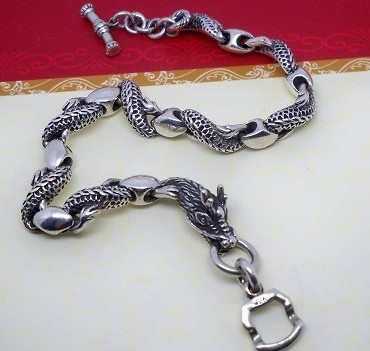 Tibetan Dragon Bracelet Handmade Tibetan Sterling Silver Bracelet