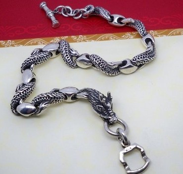 Tibetan Dragon Bracelet Handmade Tibetan Sterling Silver Bracelet