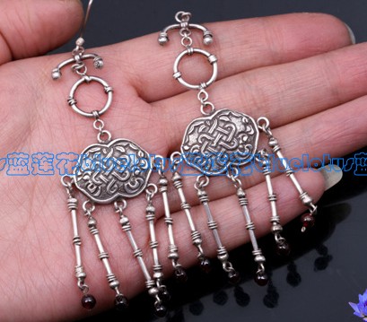 Handmade Tibetan Sterling Silver Earrings