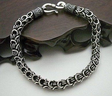 Handmade Tibetan Sterling Silver Longevity Bracelet