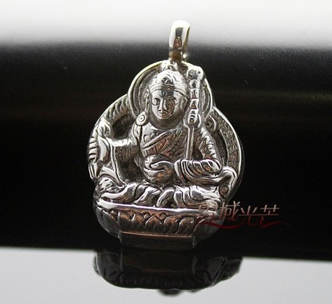 Handmade Tibetan Sterling Silver Lotus Buddha Pendant