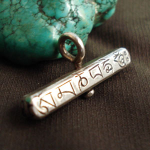 Handmade Tibetan Sterling Silver OM Mantra Pendant