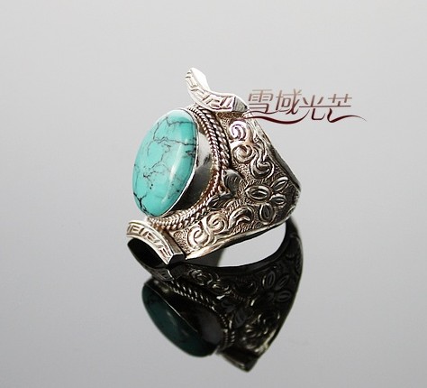 Handmade Tibetan Sterling Silver Turquoise Ring
