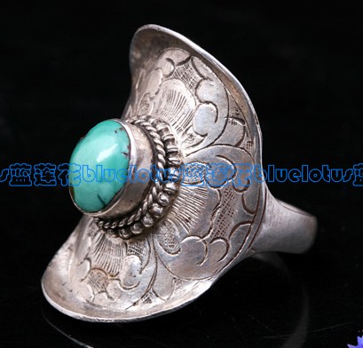 Tibetan Turquoise Jewelry Handmade Silver Jewelry Sterling Silver Ring