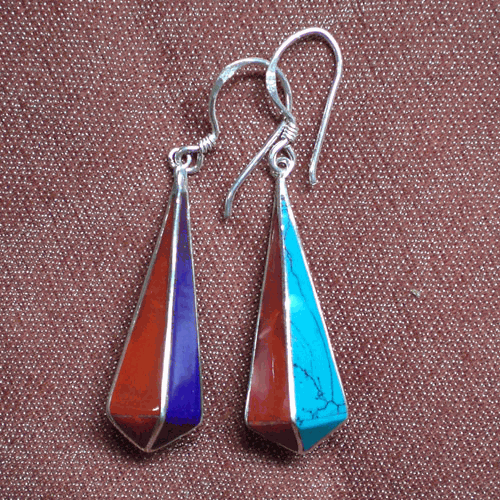 Handmade Tibetan Stirling Silver Earrings