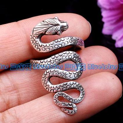 Handmade Tibetan Sterling Silver Serpent Ring