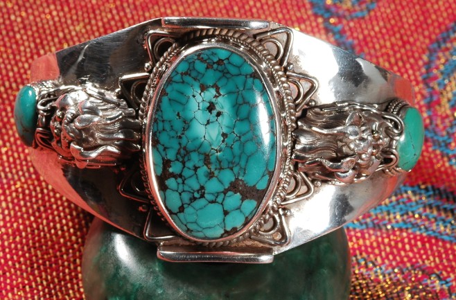 Handmade Tibetan Turquoise Dragon Bracelet