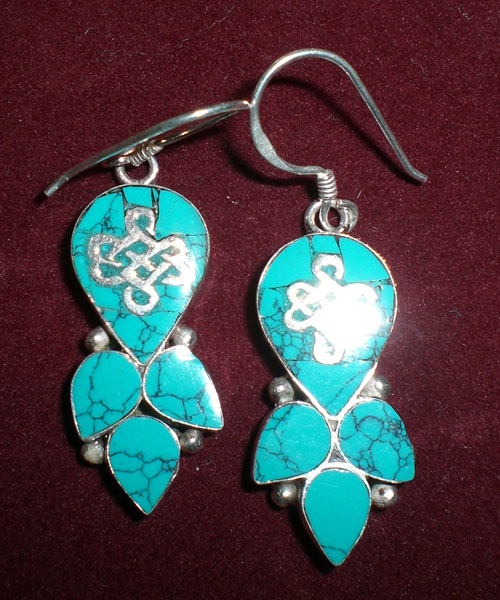 Handmade Tibetan  Ancient Symbol Earrings