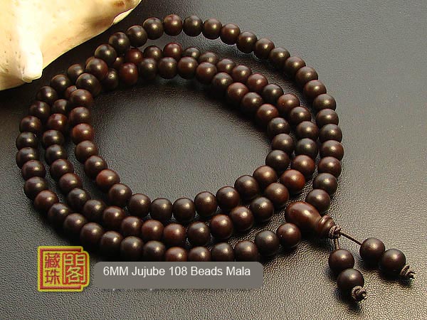 Jujube 108 Beads Tibetan Malas Buddhist Prayer Beads