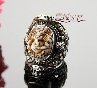 Nepalese Handmade Ring Nepal Ganesh Silver Ring