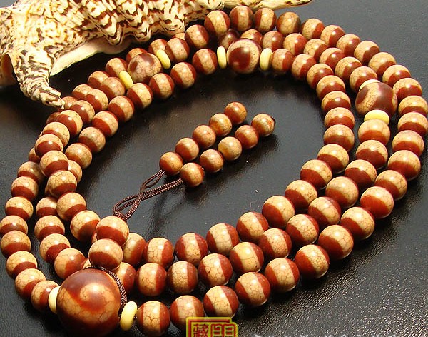 Tibetan 10MM Medecine DZI Beads Malas Beads 108 Prayer Beads - One of a kind