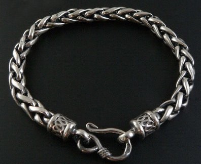 Tibetan Handmade Bracelet Sterling Silver Skull Bracelet