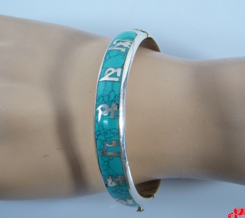 Tibetan Handmade Bracelet Tibetan Turquoise OM Mantra Bracelet