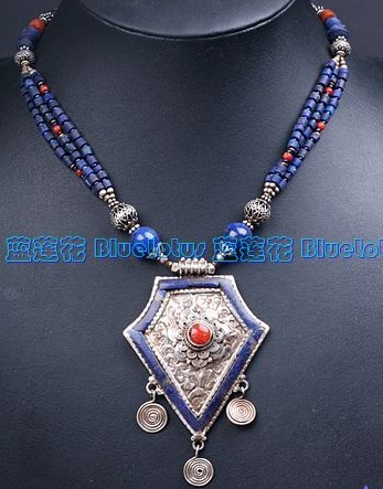 Tibetan Handmade Lapis Lazuli Coral Necklace