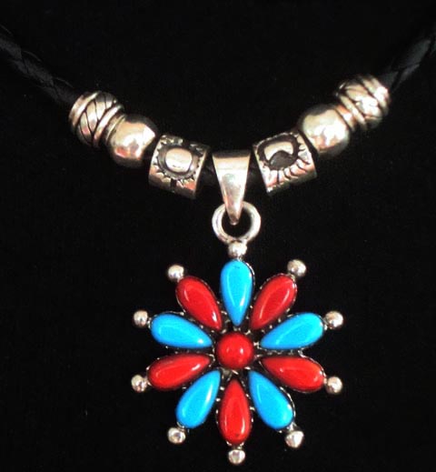 Tibetan Handmade Leather Necklace Turquoise Charming Necklace