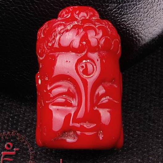 Tibetan Handmade Red Coral Sakyamuni Buddha Pendant