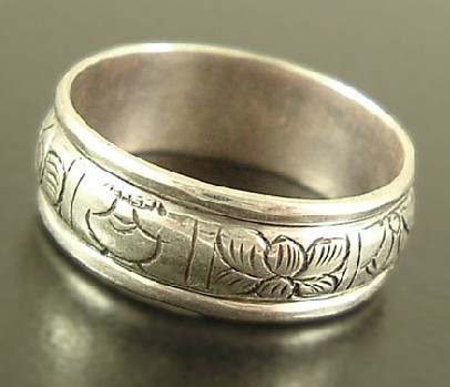 Tibetan Handmade Ring Eight Sacred Buddhist Symbols Spinning Ring