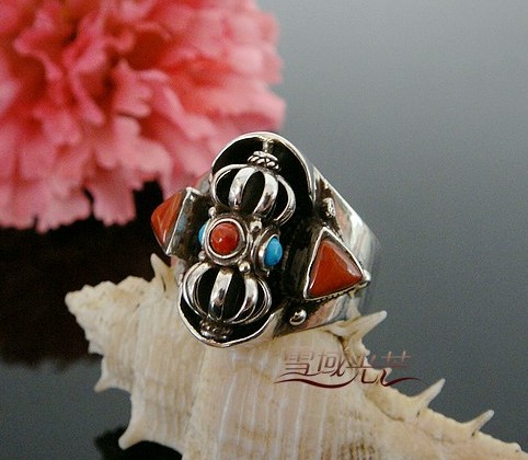 Tibetan Handmade Ring Sterling Silver Dorje Ring