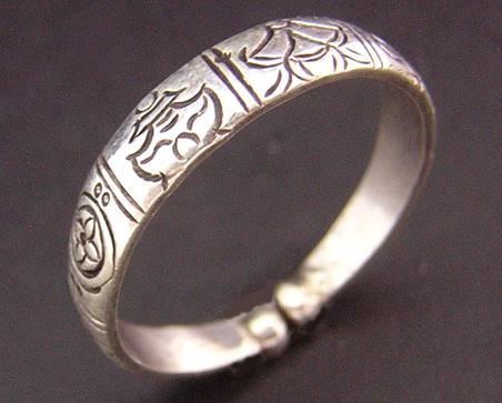 Tibetan Handmade Ring Tibetan Babao Buddhist Symbols Ring
