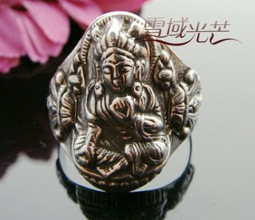 Tibetan Handmade Ring Tibetan Buddha Ring - Green Tara