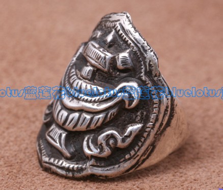 Tibetan Handmade Ring Tibetan Buddhist Babao Symbol Ring