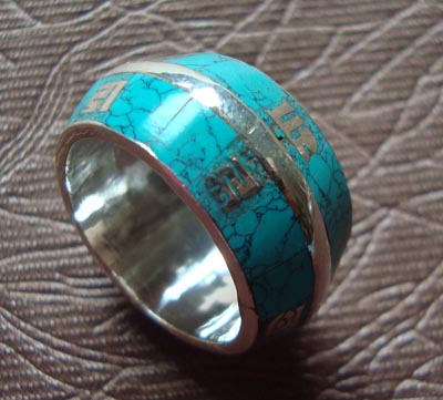 Tibetan Handmade OM Mantra Ring