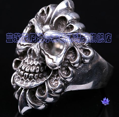 Tibetan Handmade Skull Ring Tibetan Sterling Ring